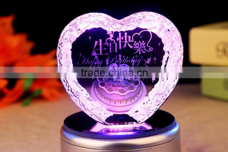 Newest Design Crystal Heart Shape Photo Frame