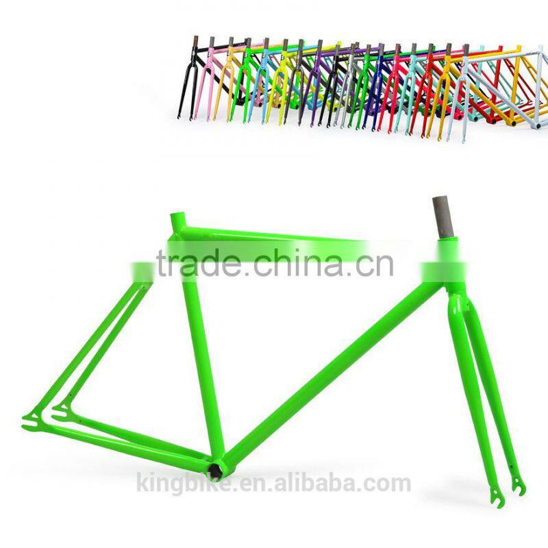 Old color single speed vintage fixie frame steel track bike frame lugged bike frame for track bike
