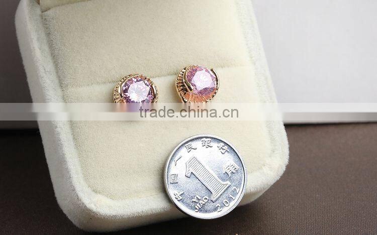 High quality cubic zirconia earrings Gold plated earrings free samples