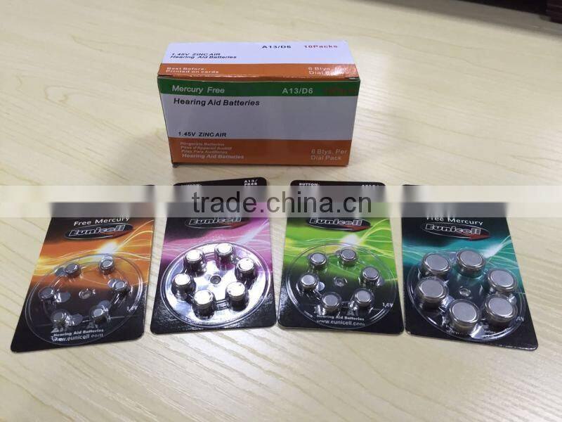 Free Mercury A312 PR41 hearing aid battery 1.4v A10 A312 A13 A675