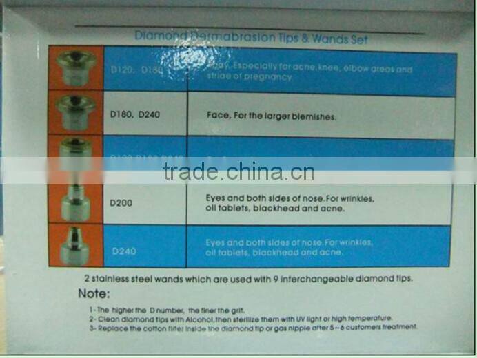 Hot new product Microdermabrasion skin care machine with 9 diamond tips and 3 wands