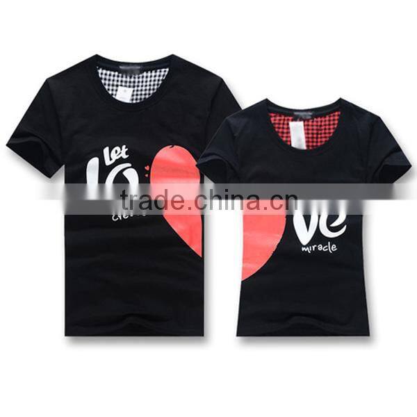 Cotton printing t-shirt for lover , cute couple t-shirt designs , unisex design couple t-shirt (lyt0300070)
