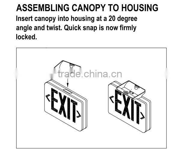 ET-100 UL listed LED rechargeable 2 sided exit sign