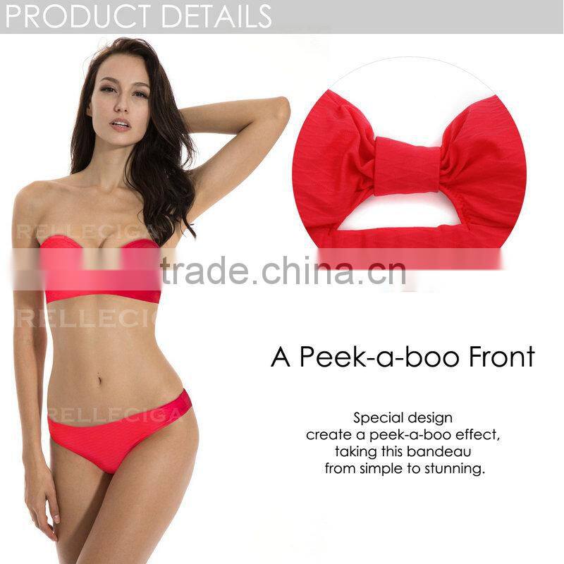 2016 Bandeau Bikini swimwear with Removable Halter Straps