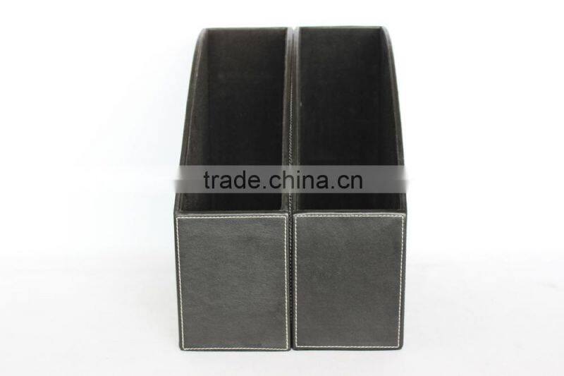High Quality Faux Leather Document File Box/Classical MDF File Holder