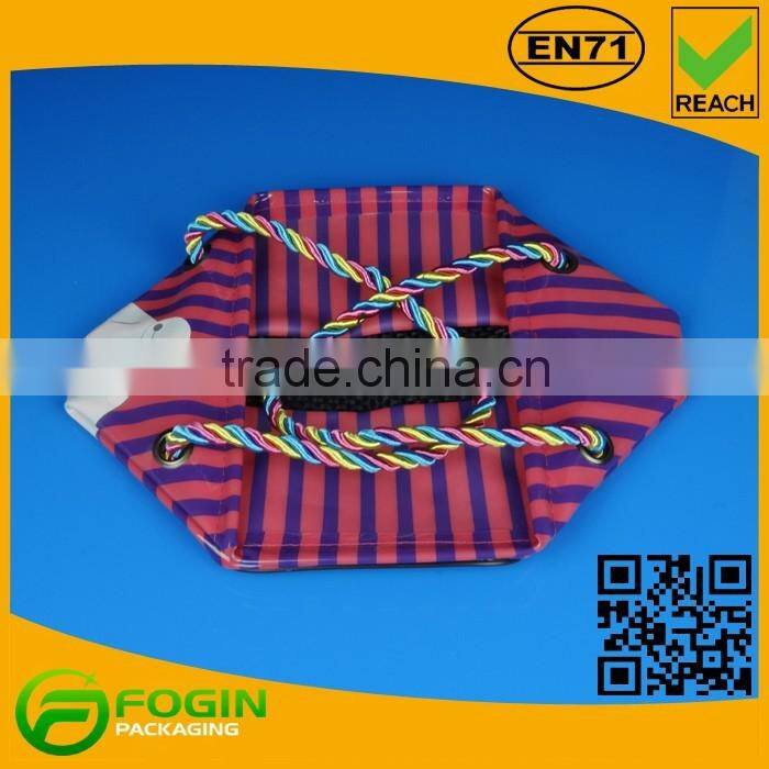 new design colored plastic packaging bag with handle