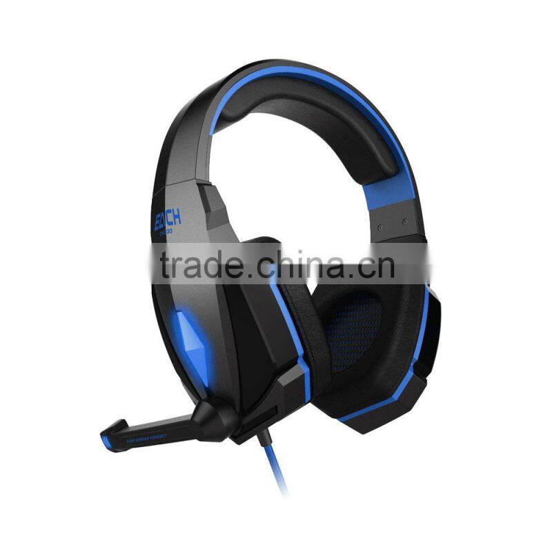 High quality comfortable stereo computer headphone gamer with mic