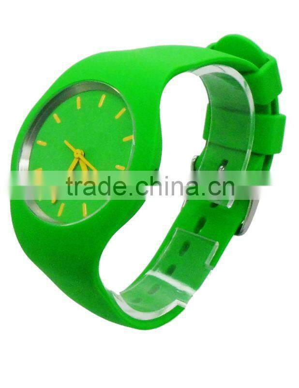 Quartz Icetype Steel back japan movement Silicone watch, Western wrist watches