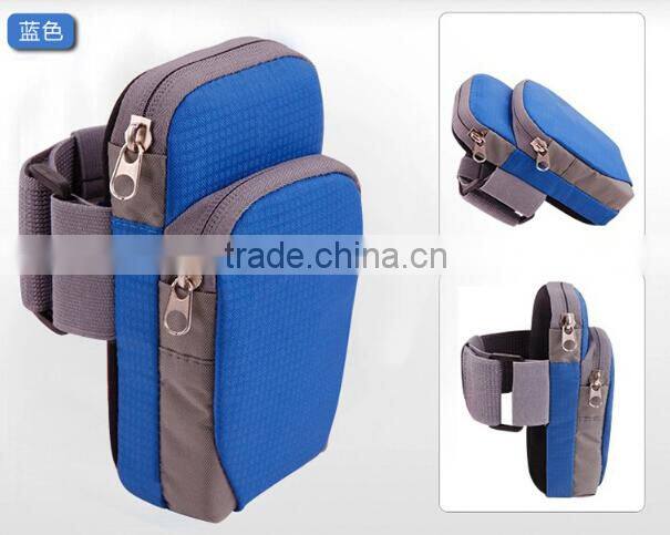 High - grade double zipper wrist pack arm of mobile phone key outdoor sports bag;Running Mobile Phone nylon sport arm bag