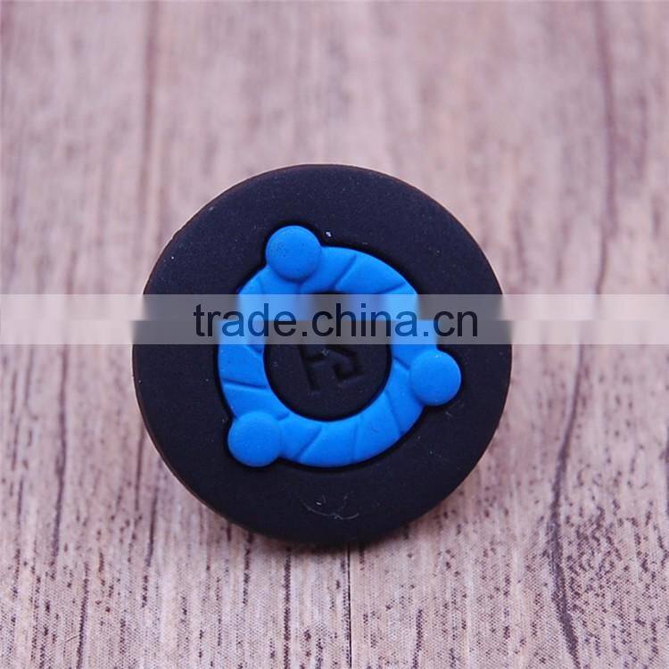 Fashion black round engraved logo men shirts metal buttons