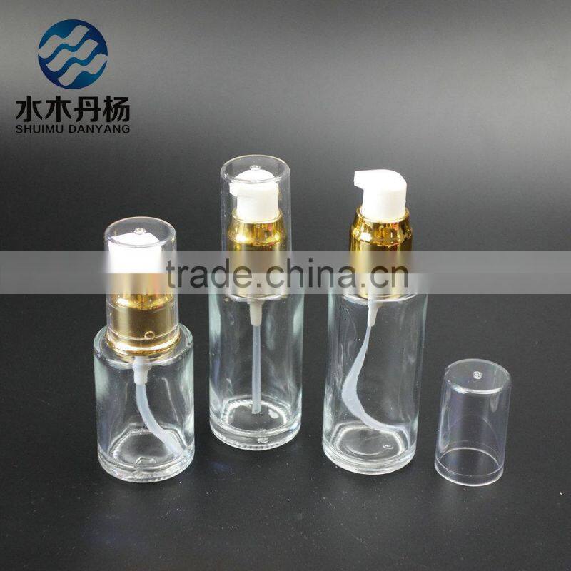 factory supply 50ml luxury cosmetic airless lotion pump glass bottle