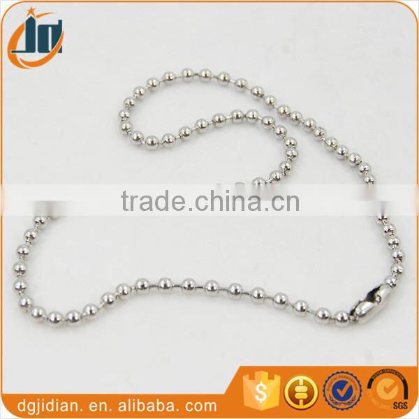 Fashion metal tag fastener ball chain 3mm or 3.2mm - 30-36 inches