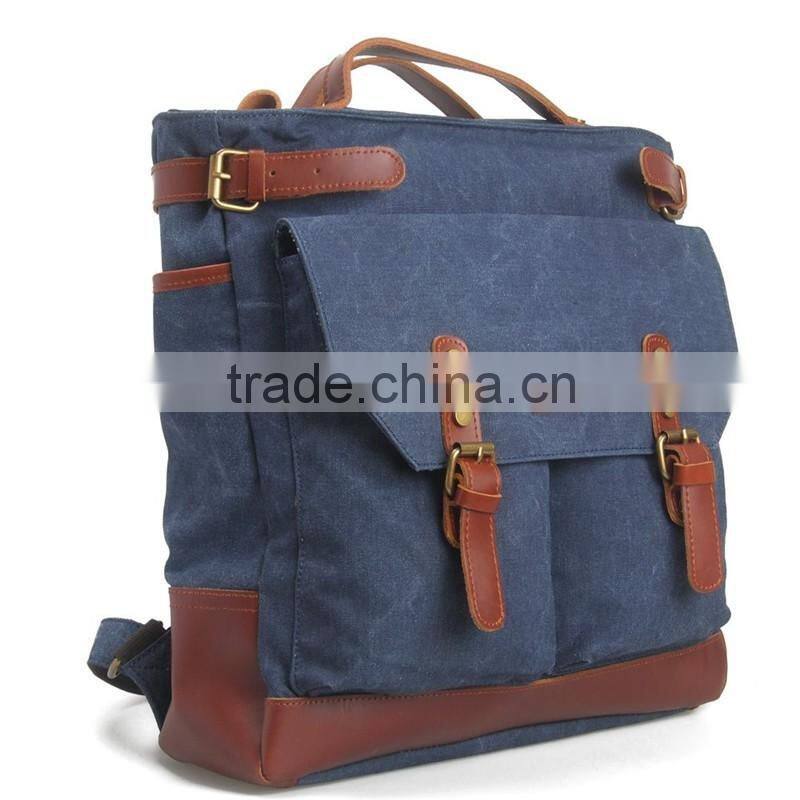 Trendy eminent waxed canvas 15inch laptop travel backpack laptop rucksack wholesale laptop backpack bag from guangzhou supplier