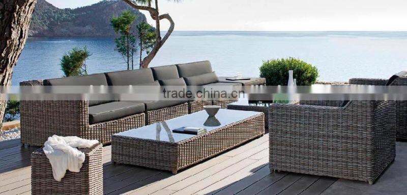 Wicker Rattan Sofa Furniture- Resin Rattan Garden Sofa Set - Patio Garden Sofa Set Outdoor Furniture
