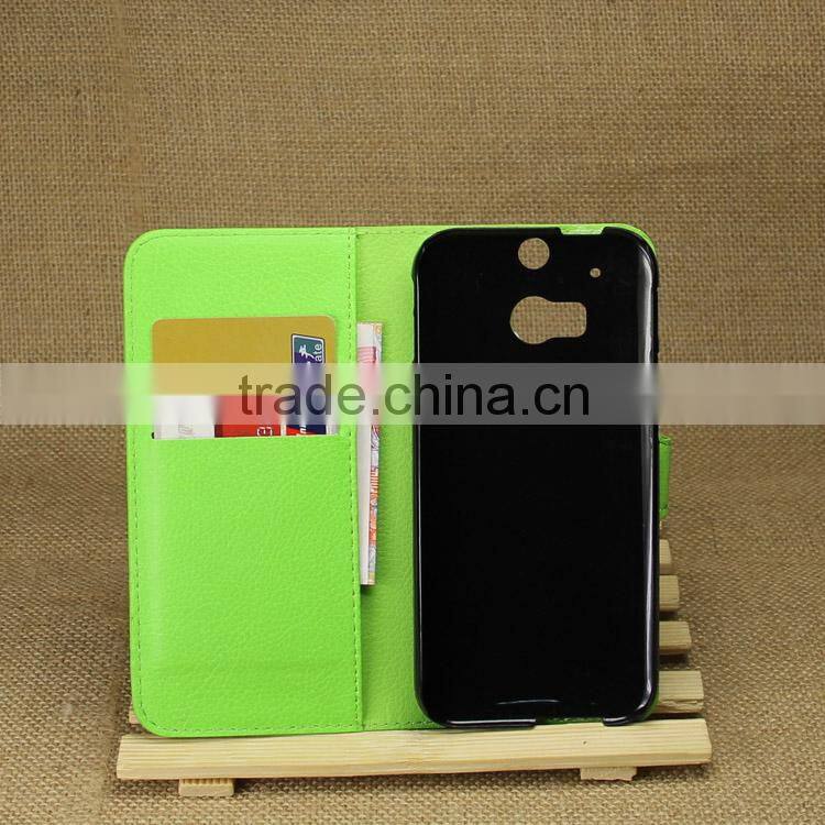 Durable best sell flip leather phone case for htc one m8