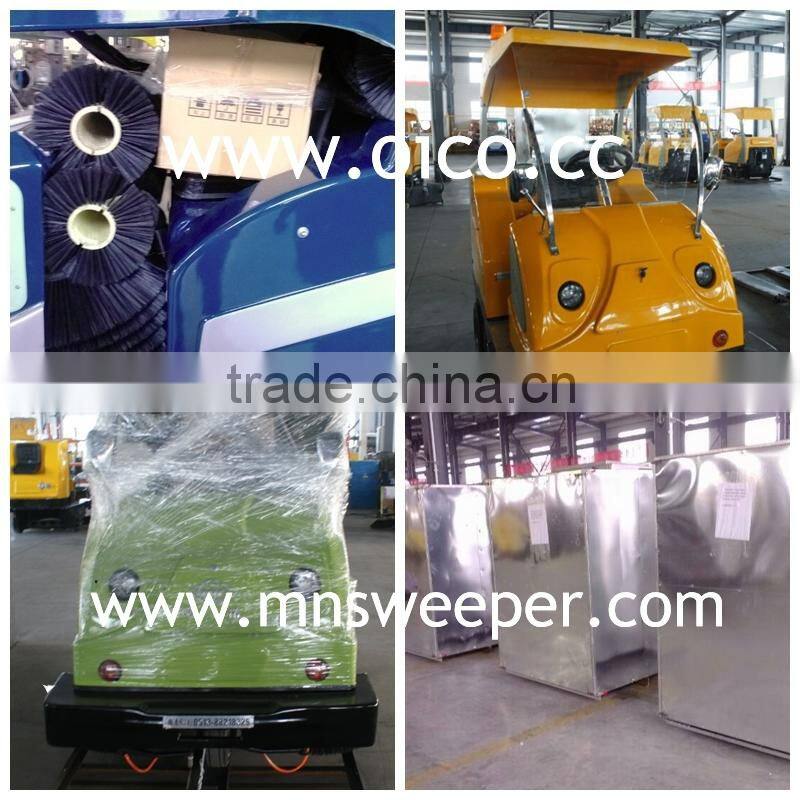 brushes lifted automatically outdoor use riding road sweeper with vacuum sweeping and water spraying