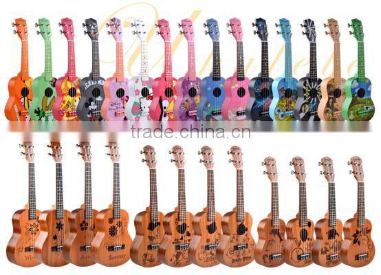 Kaka classical headstock ukulele Ebony ukulele OEM wholesale ukulele(UK-LA10-26)