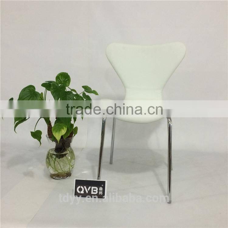 TDC-173-P3 QVB JIANDE TONGDA BENTWOOD PLYWOOD CHAIR PU SEATING stackable METAL CHROME PLATED DINING CHAIR