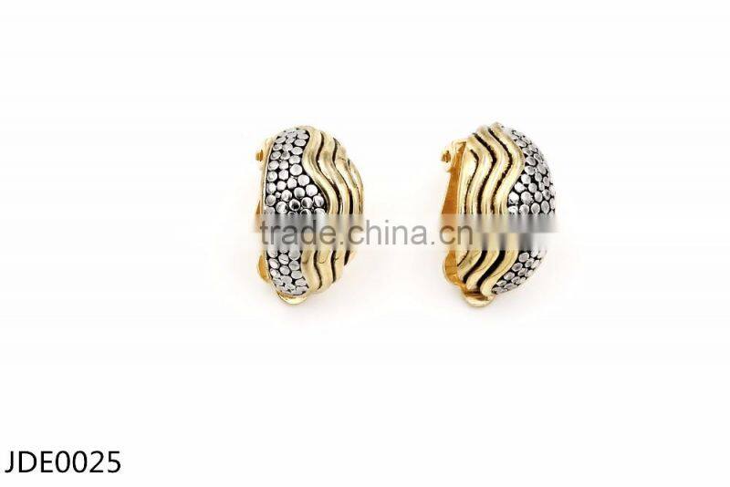 New fashion2016 wholesale Juyuan Double color plated whole sales earrings