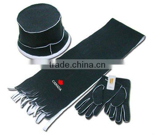 polar fleece hat scarf gloves set
