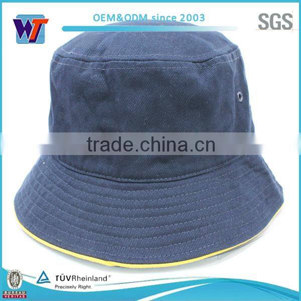 Blue color Reusable waterproof nylon polyester foldable bucket hat