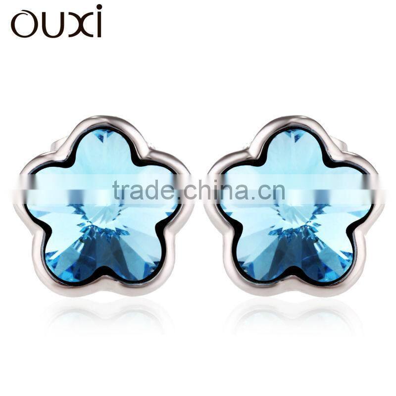 2013 New design Flower crystal stud earrings with Ausrial crystal 20174