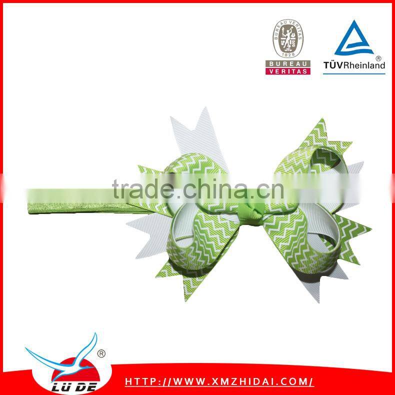 New Design Grosgrain Ribbon Hair Bows with Elastic Bands/Hair Accessories for Girls