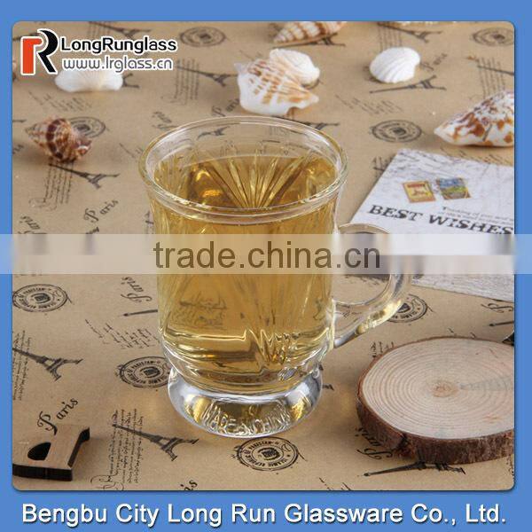 LongRun 4oz coffee glass cup with handle coffee mug tea glass cup wholesale