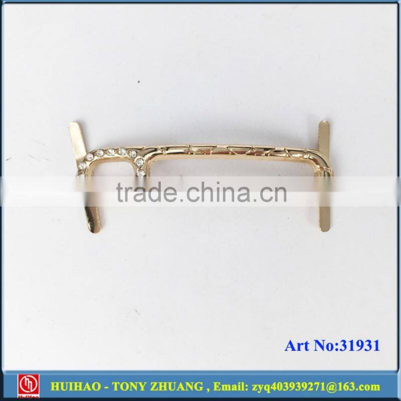 gold plating metal shoe buckles with rhinestones
