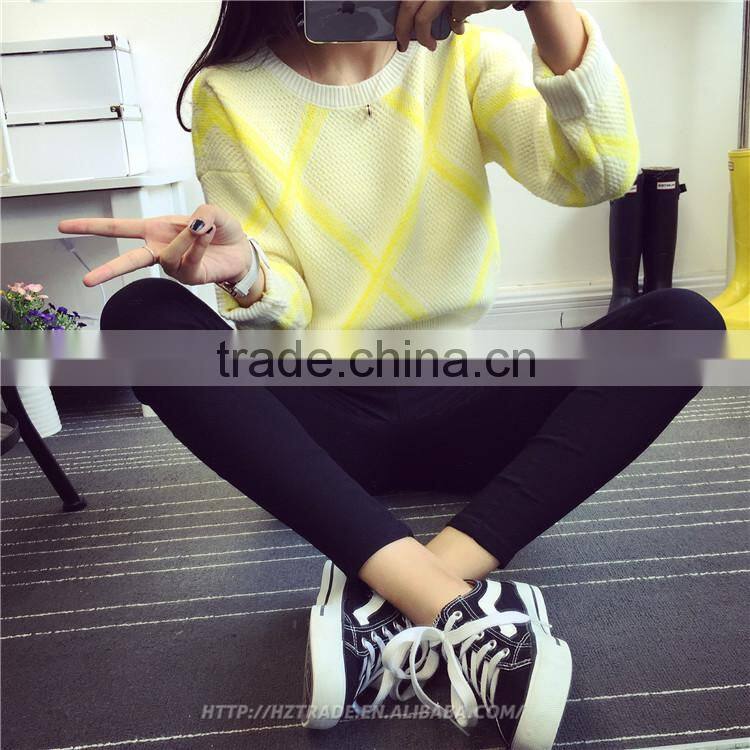 Competitive Made In China Yellow Plaid Sweater Brands