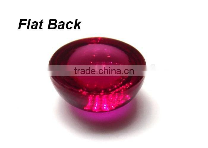 Cabochon cut Round shape synthetic ruby gems