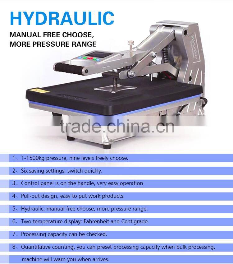 2015 Sunmeta Automatic open digital screen flatbed T-shirt heat press machine
