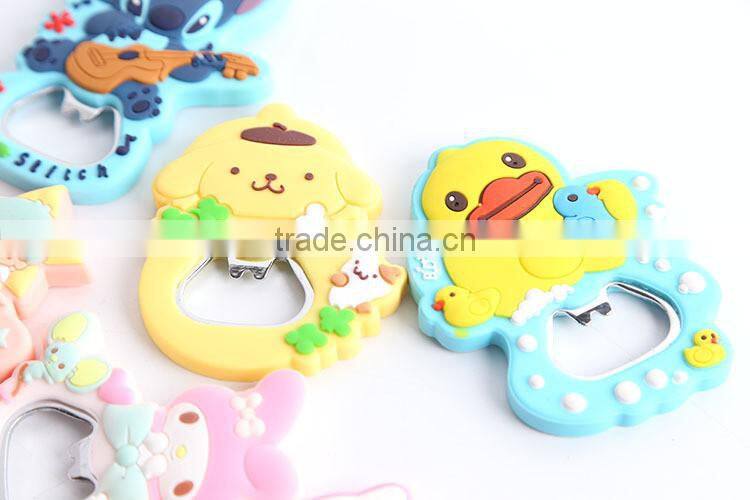 Hot Sale Custom Promotional Cheap Price PVC Keychain Beer Bottle Opener Fridge Magnet