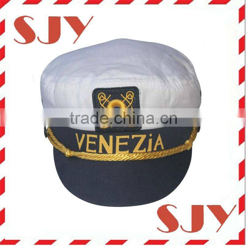 100%cotton custom embroidery captain sailor hat