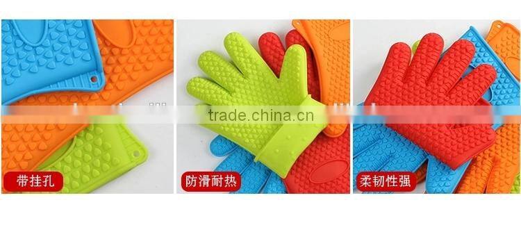 Wholesale custom FDA food grade non stick high heat resistant finger bbq gloves