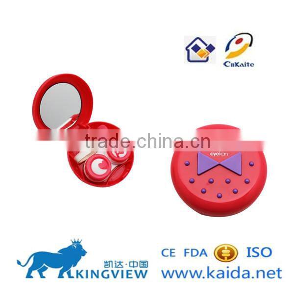 popular ware bows round case for contact lens,kaida contact lens box