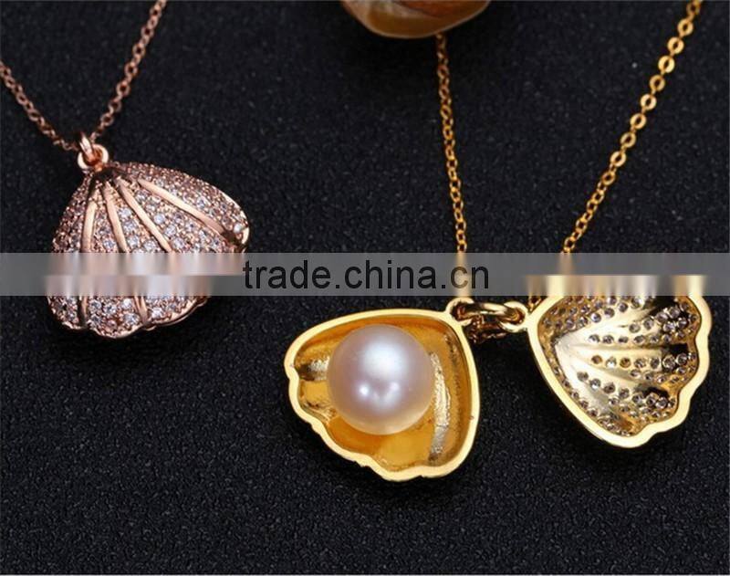 2016 hot sale genuine pearl pendant natural freshwater pearl pendant necklace sterling silver jewelry