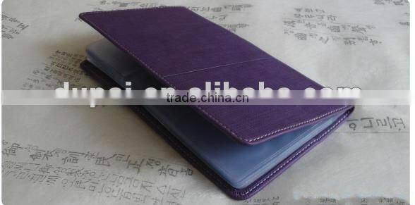 PU leather surface large space plastic business card holder