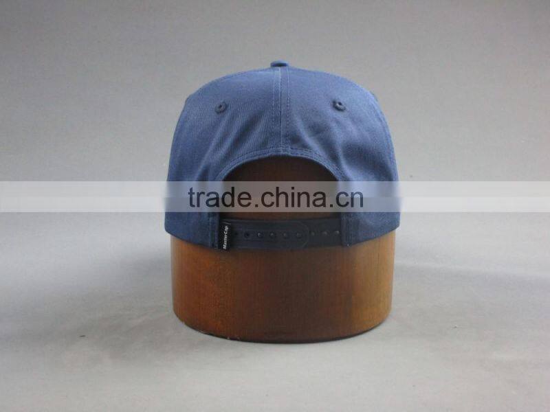 Custom high quality 5- panel cotton twill snapback hat with Woven badge