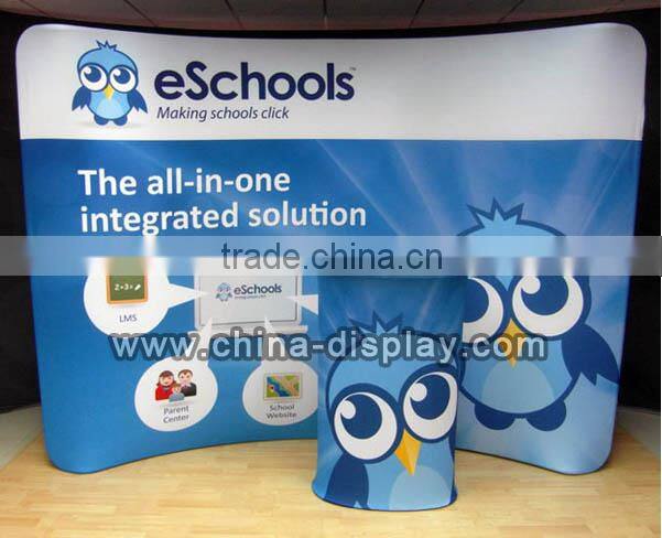 Trade show display wall tension fabric backdrop exhibition kiosk booth