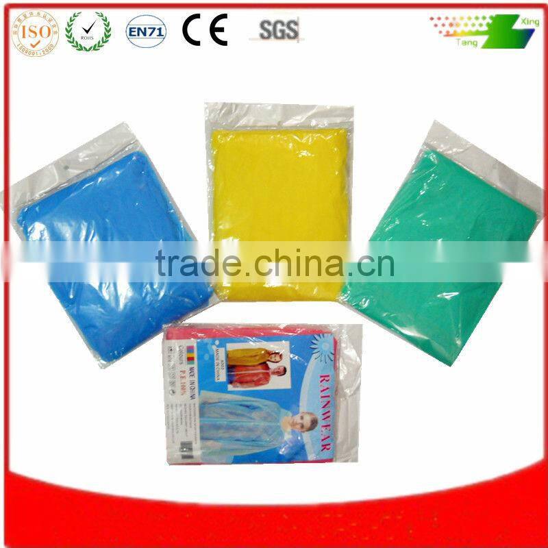 Promotion Waterproof Cheap Disposable PE Raincoat