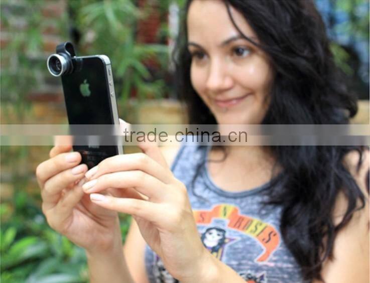 External clip lens Wide angle lens with clip for iphone4 iphone4s iphone5/ipad2/new ipad retail package