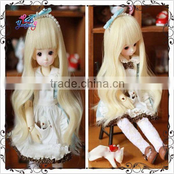 High quality blonde big wavy 1/6 bjd doll wigs