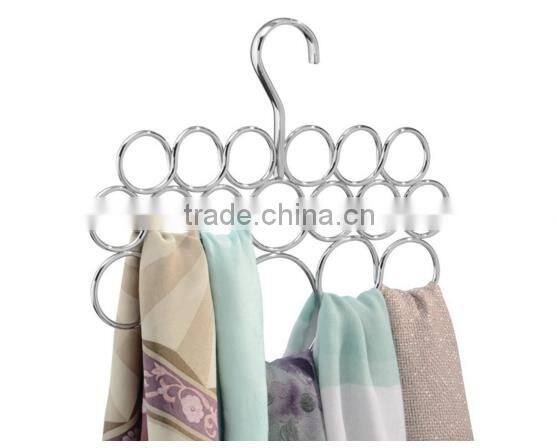 Axis Scarf Hanger, No Snag Storage for Scarves, Ties, Belts, Shawls, Pashminas, Accessories - 18 Loops, Chrome