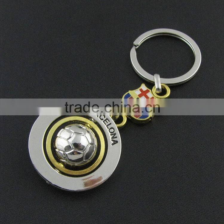 zinc alloy metal type FCB barcelona souvenir keychain