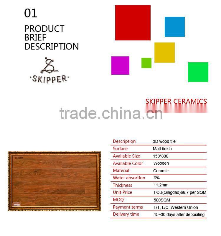 ceramic floor tile, wood like ceramic tile, floor tile T15810M