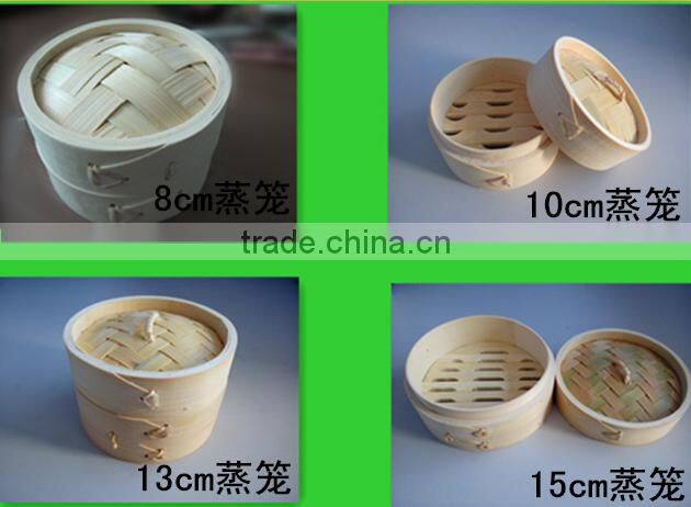 China tranditional mini round man made bamboo food steamer