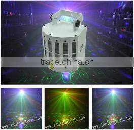 2016 hot sale 6pcs*1W RGBYWV laser RG 8 Gobos DMX butterfly magic led laser light