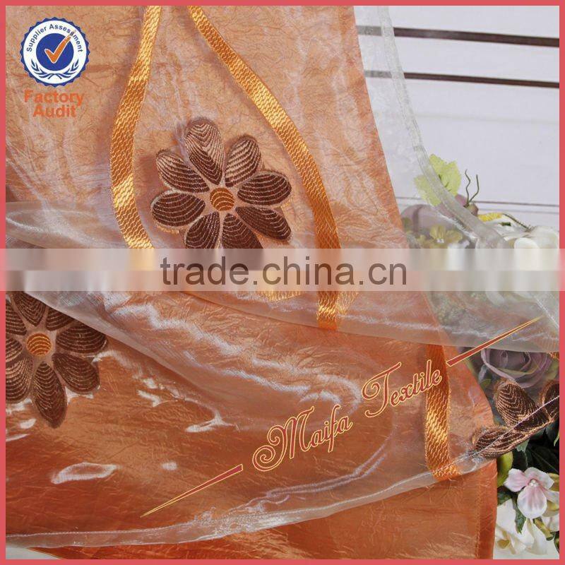 luxury voile curtain with backing and nice valance and tessal