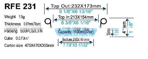 Kitchen Used Disposable Aluminum Foil Oblong Bake Serve Tray